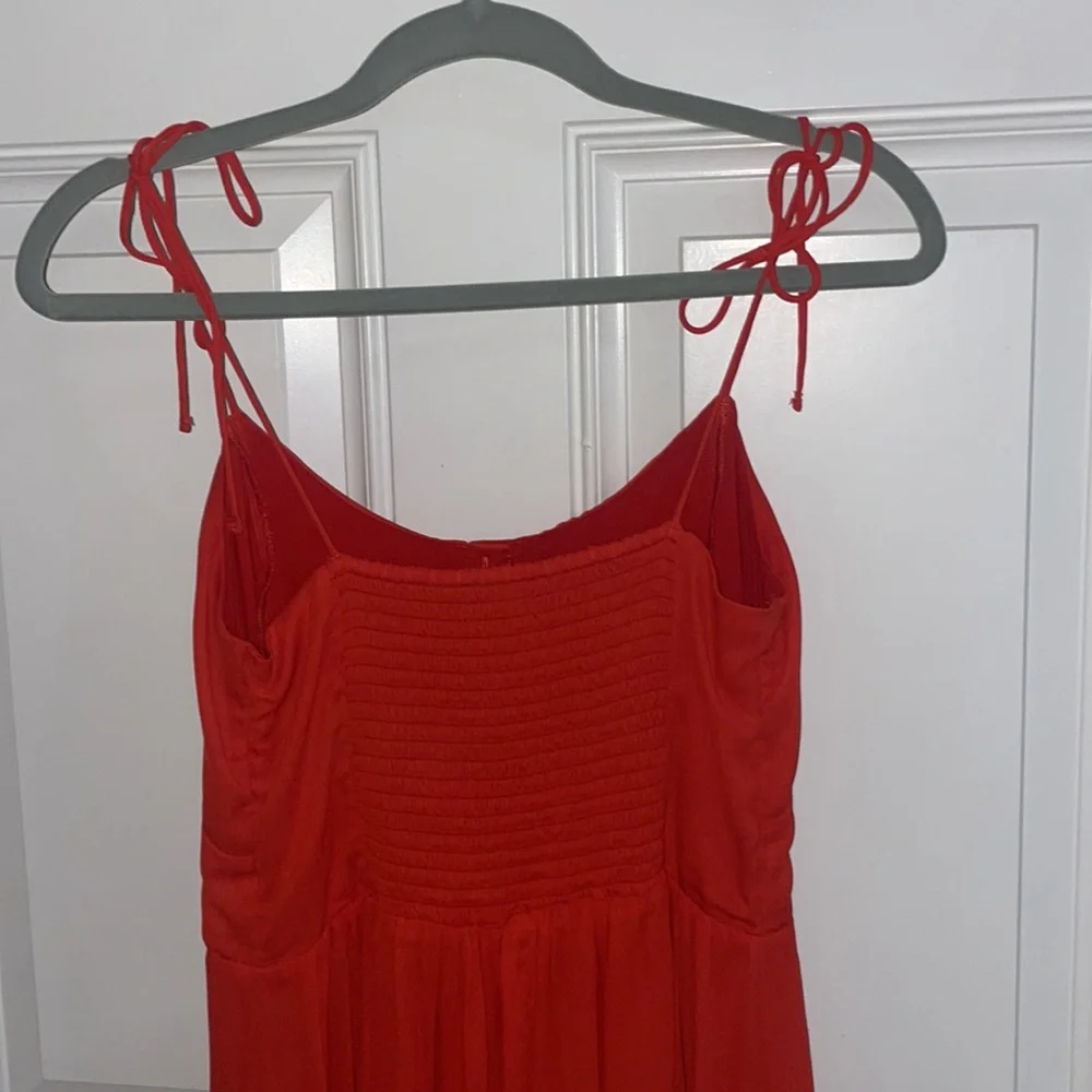 Abercrombie and Fitch Red Tie Strap Dress Size Small Tall